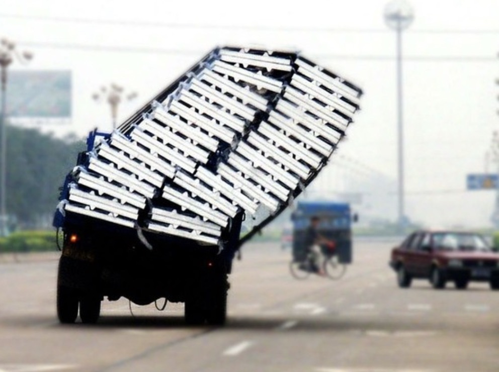 Leaning tower for tourists on the go. 